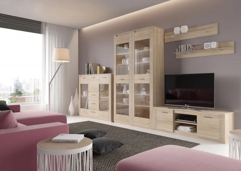 Модульная гостиная "Элана" композиция #3 Дуб сонома