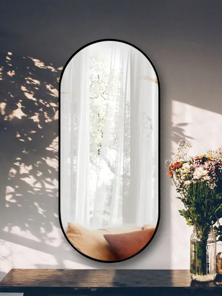 Зеркало навесное Z-16 110х50 см с черной рамкой без подсветки