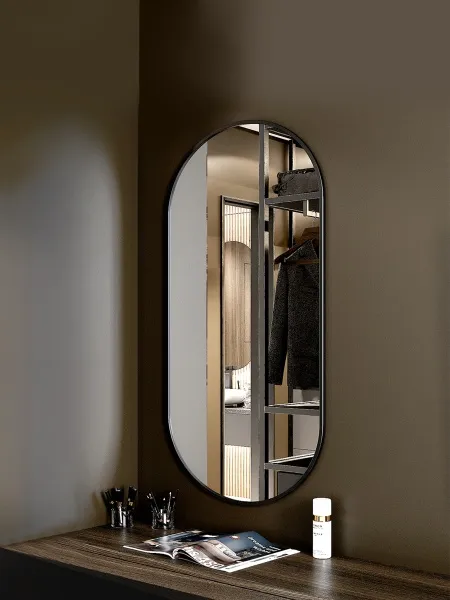 Зеркало навесное Z-16 110х50 см с черной рамкой без подсветки