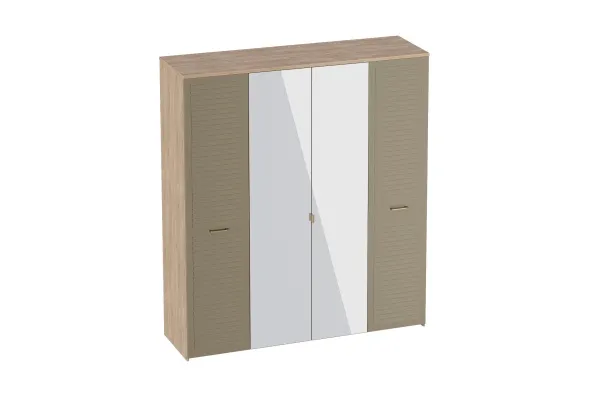 Шкаф четырехдверный "Гавана" спальня Светло-серый